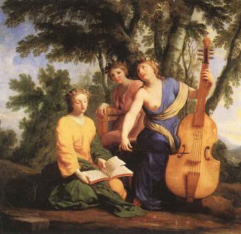 尤斯塔什 勒 敘厄爾 The Muses Melpomene Erato And Polymnia 尤斯塔什 勒 敘厄爾 The Muses Melpomene Erato And Polymnia